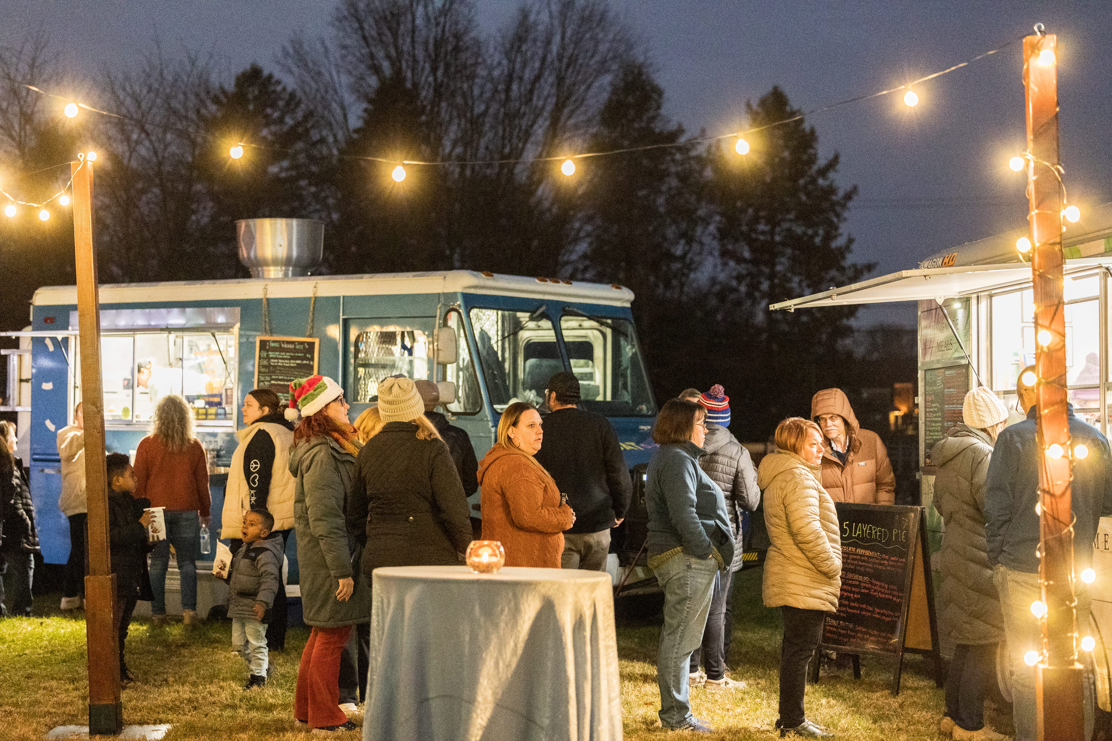 People at outdoor winter event in Greenfield 