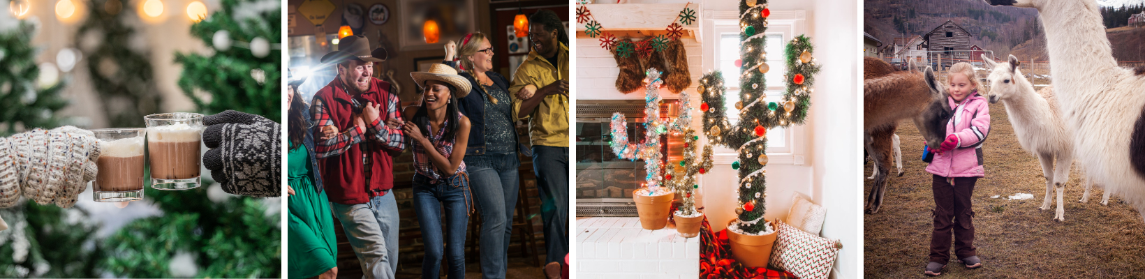 Collage of images, holiday at the ranch theme 