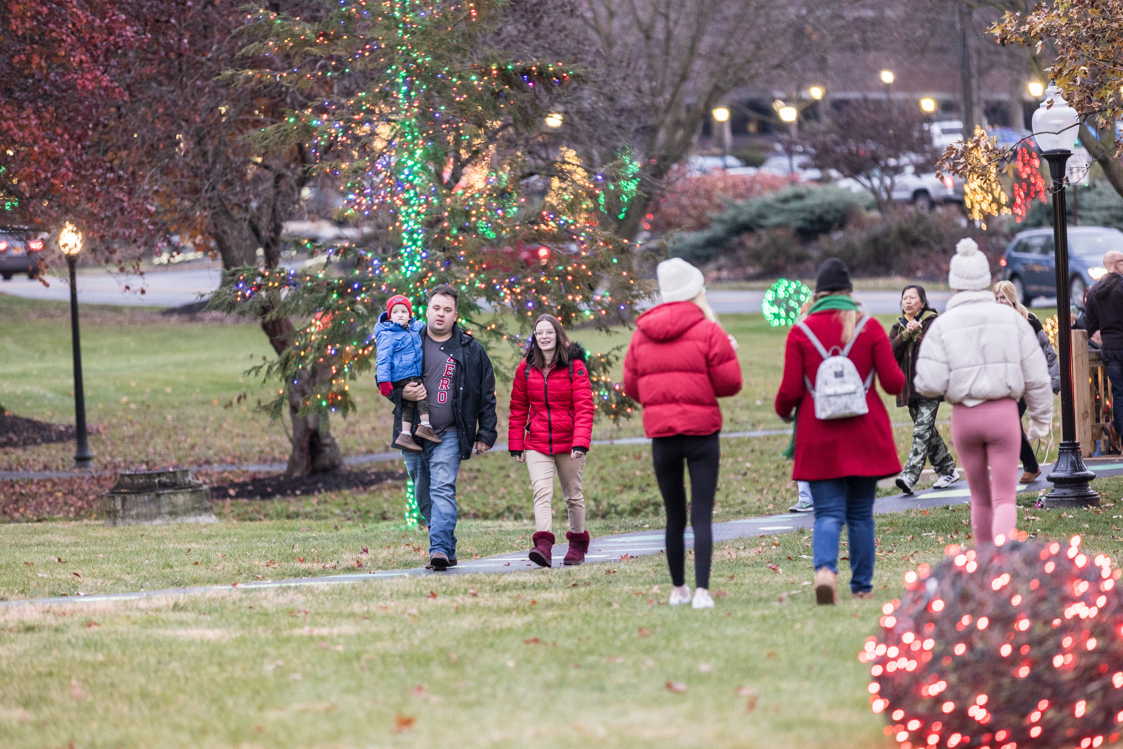 People at outdoor winter event in Greenfield 